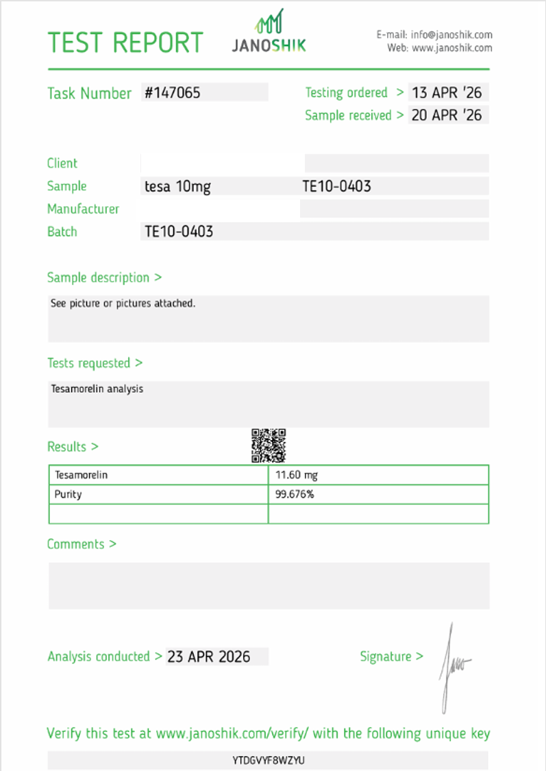 Tesamorelin Lab Report